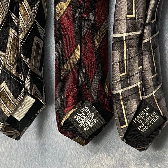 Bundle of 3 100% Silk Used Neckties. Made in the USA. - Picture 6 of 6